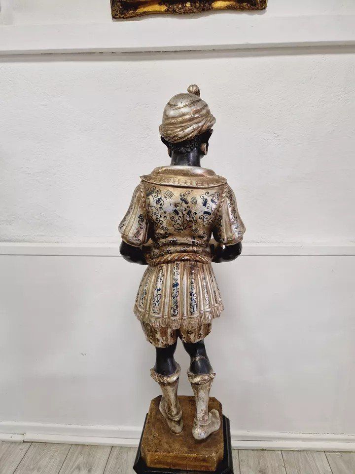 19th Century Venetian Statue in Polychromed Wood
