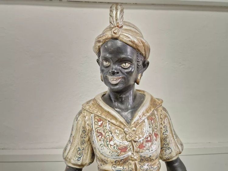19th Century Venetian Statue in Polychromed Wood
