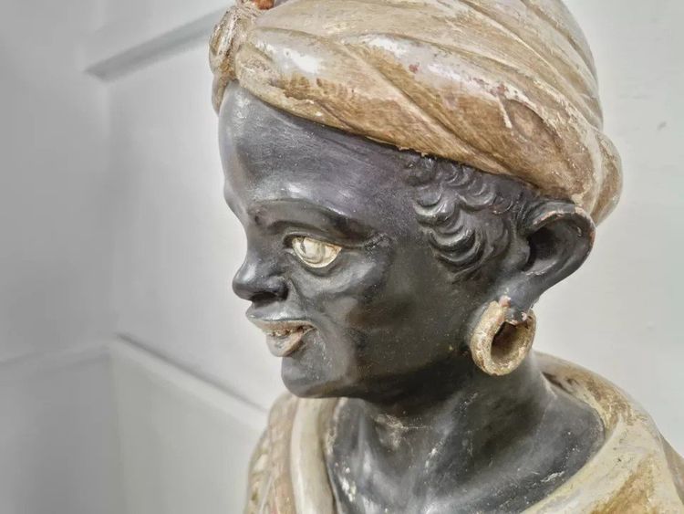 19th Century Venetian Statue in Polychromed Wood