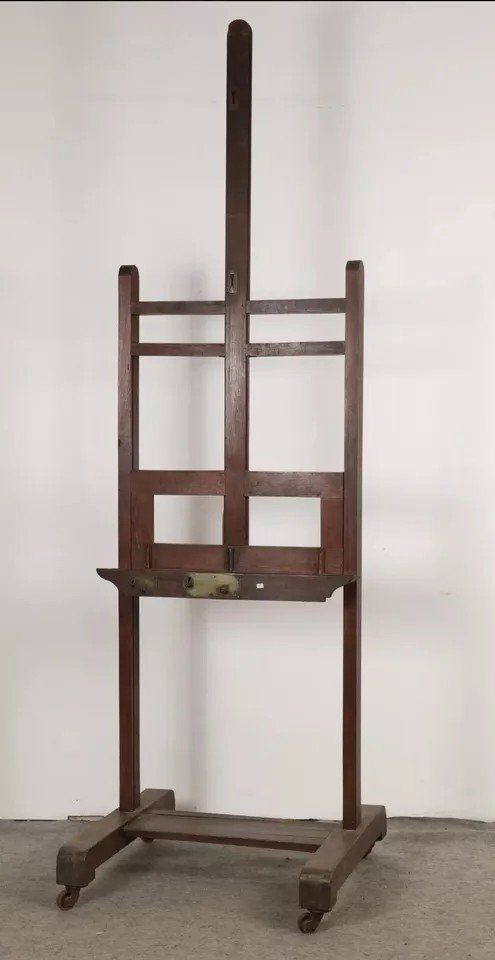 Cavalletto antico per pittura francese con supporto di Bonhomme Paris