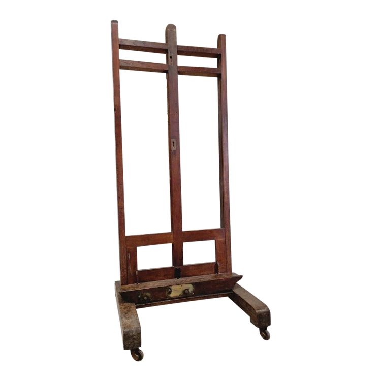 Cavalletto antico per pittura francese con supporto di Bonhomme Paris