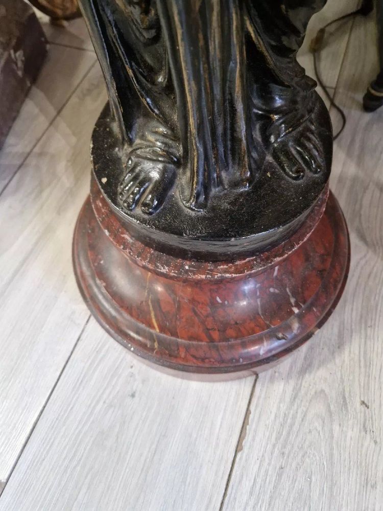 Antike Liberty-Lampe aus Gusseisen und Marmor