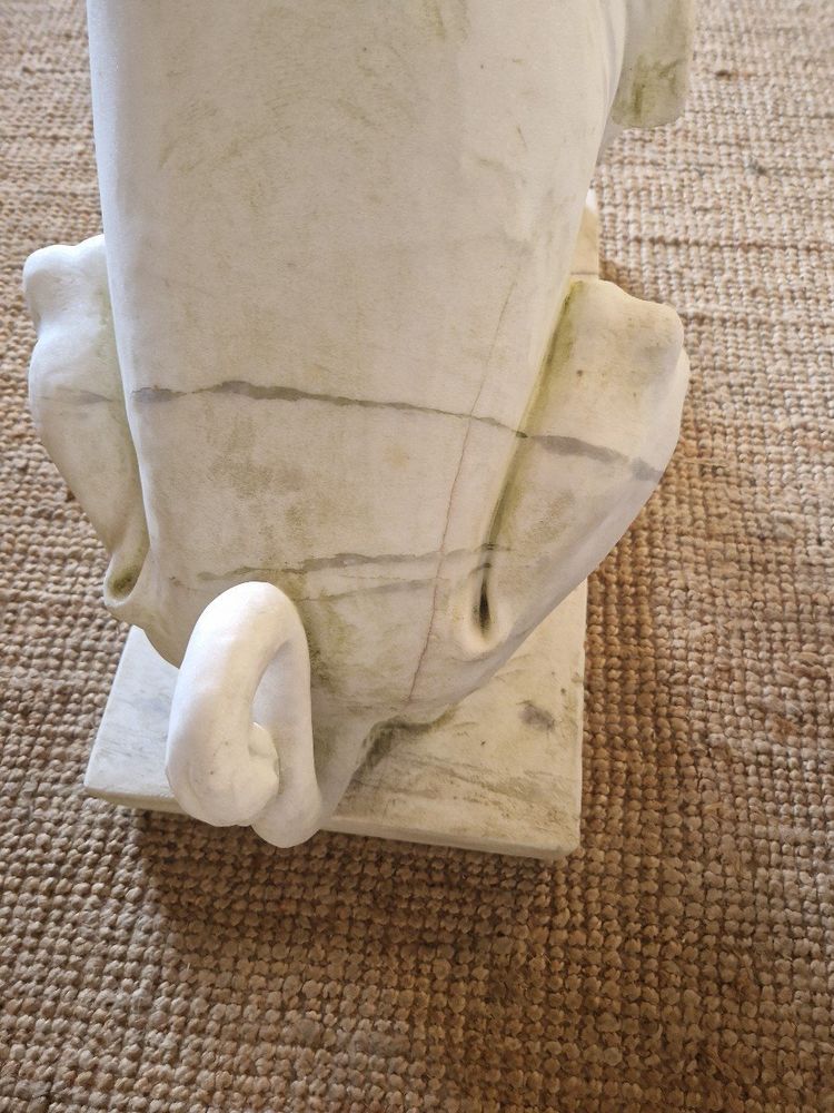 Coppia di statue di leoni in marmo antico **molto pesanti**