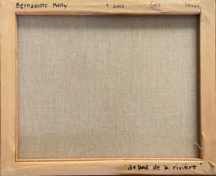 Ölgemälde auf Leinwand XXem, Badende am Flussufer, Künstlerin Bernadette Kelly