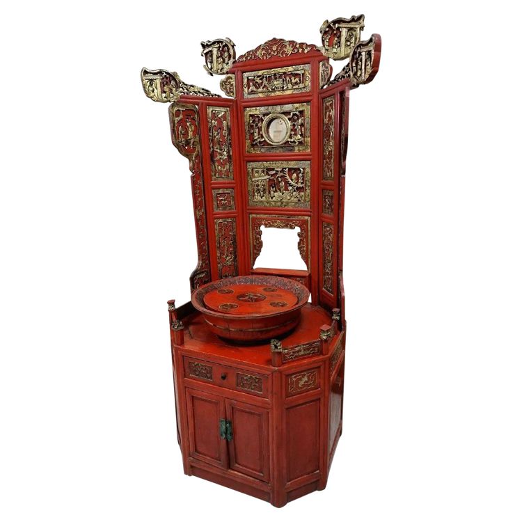 Antique Chinese Qing Dynasty Bathroom Cabinet