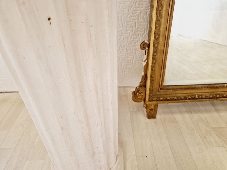 Grand Miroir Ancien De Style Louis XVI En Bois Doré, France