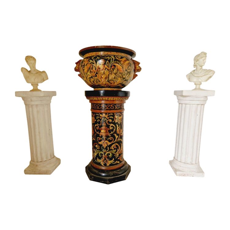 Vaso antico in maiolica e base del XIX secolo