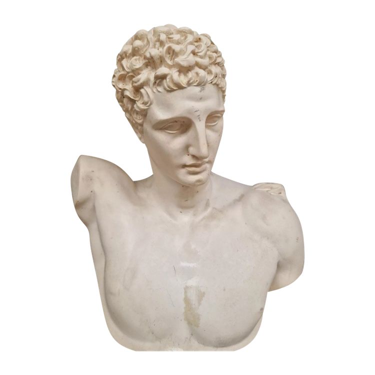 Buste Ancien D’hermès En Albâtre Sculpté D’origine Française