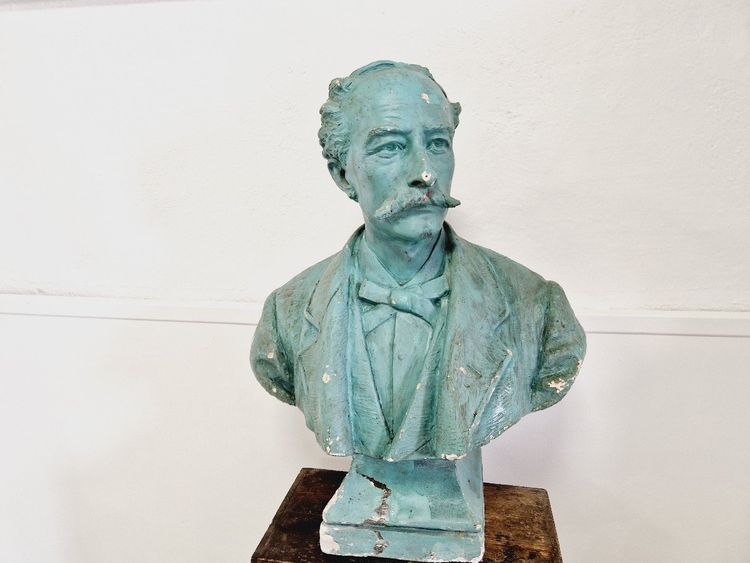 Antique Bust Plaster Large Head Life Size Art Sculpture