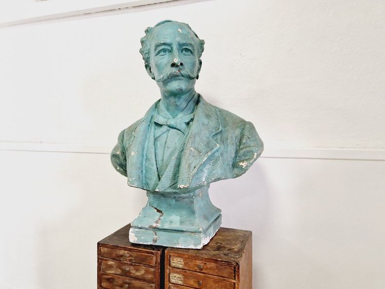 Antique Bust Plaster Large Head Life Size Art Sculpture