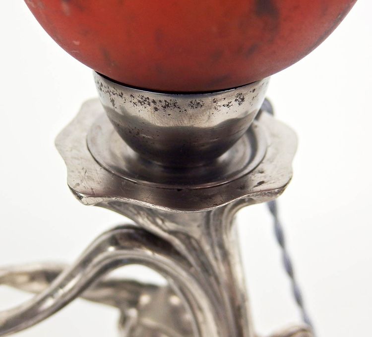 Lampe Art Nouveau en régule par Saglier