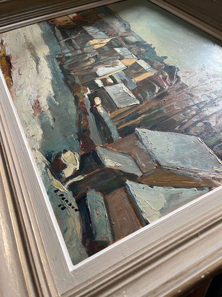 Tableau HSP par Emile RENAUD vers 1950 Velars (sur Ouche - Bourgogne) + cadre