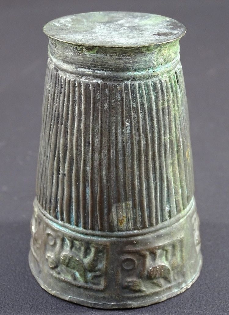 Bactrian Civilization, 3rd Century BC. Our era, Rare Silver Alloy Beaker.
