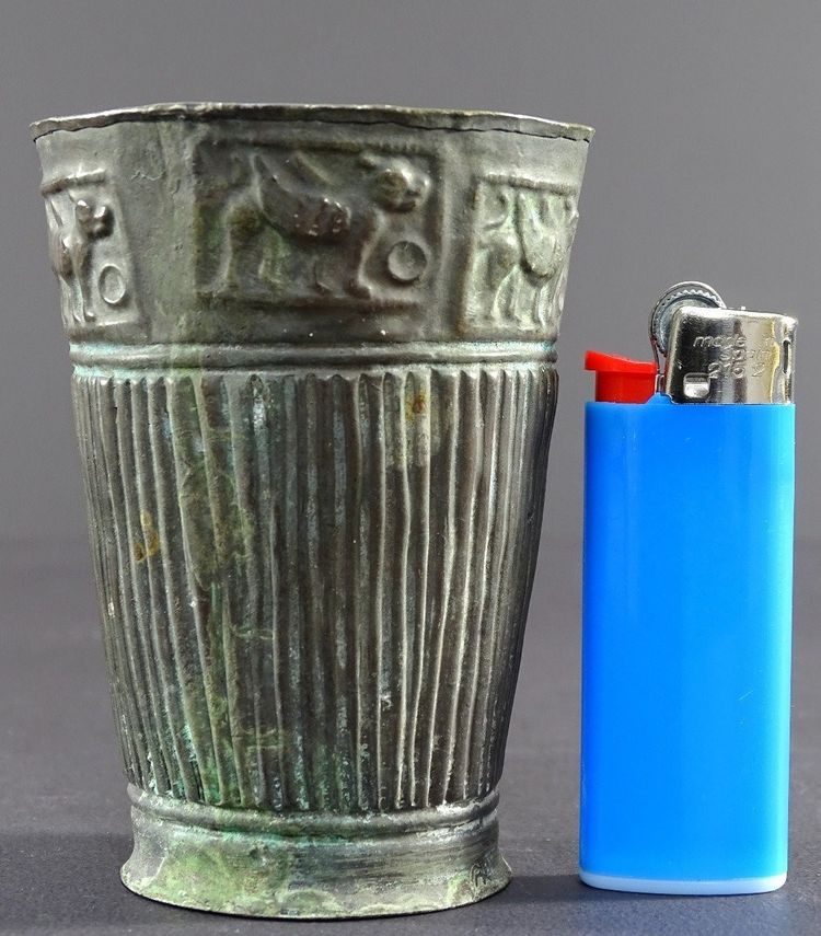 Bactrian Civilization, 3rd Century BC. Our era, Rare Silver Alloy Beaker.