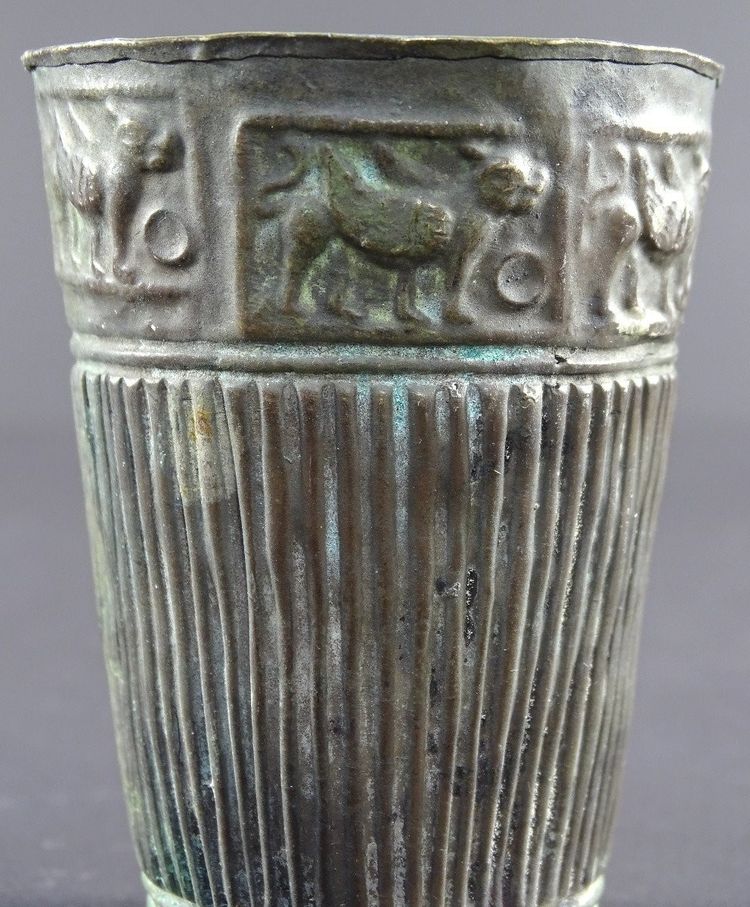 Bactrian Civilization, 3rd Century BC. Our era, Rare Silver Alloy Beaker.