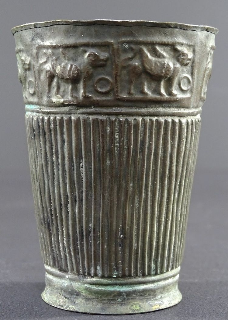 Bactrian Civilization, 3rd Century BC. Our era, Rare Silver Alloy Beaker.
