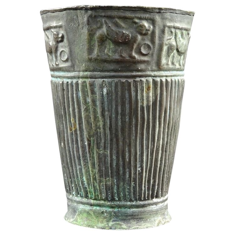 Bactrian Civilization, 3rd Century BC. Our era, Rare Silver Alloy Beaker.