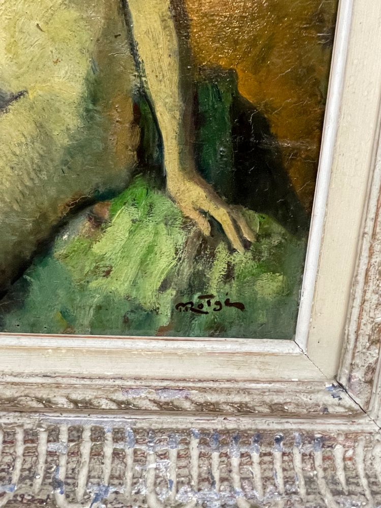 Sitzendes Frauenmodell 30er-40er Jahre