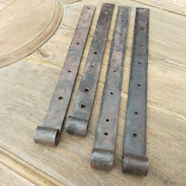 Lot Of 18 Antique Hand-Forged 18th Century Hinges For Doors Or Shutters