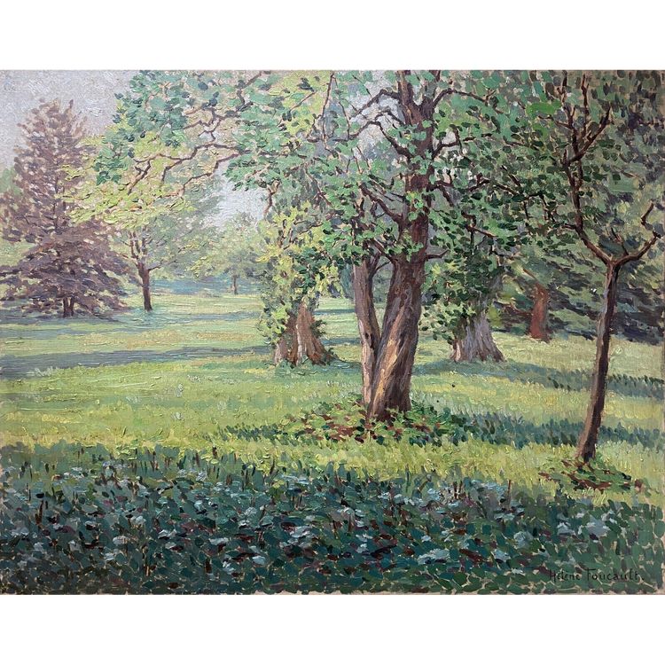 Tableau HST "Clairière ensoleillée" Impressionnisme Hélène Foucault (1886-1959)