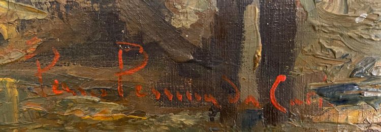 Pittura TAV "Lago d'Orta" Cusio Italia Pino Pessina Da Castanedo (1911 / 1991)