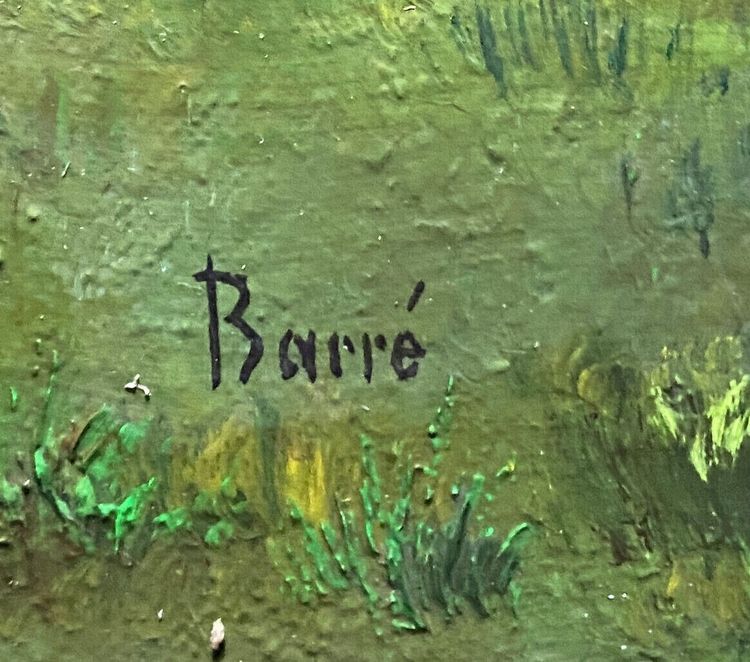 Tableau Jean Paul Barre (né en 1954) HST "La fin de l'hiver" Paysage de Brière
