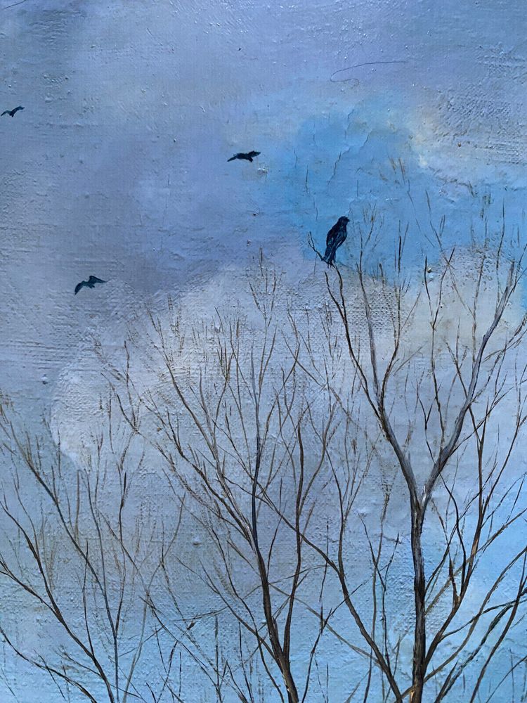 Tableau Jean Paul Barre (né en 1954) HST "La fin de l'hiver" Paysage de Brière