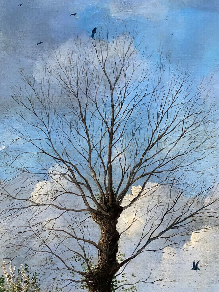Tableau Jean Paul Barre (né en 1954) HST "La fin de l'hiver" Paysage de Brière