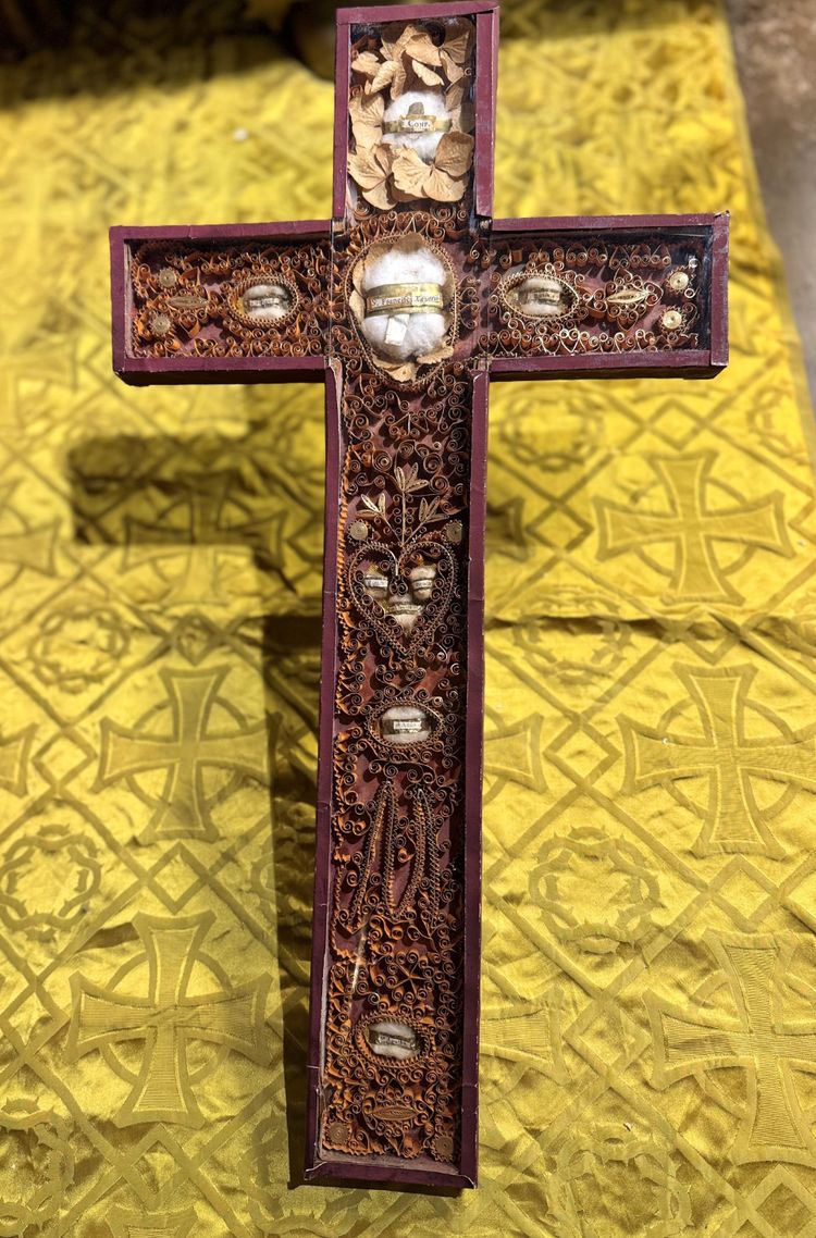 Croix Reliquaire Paperolles Au Neuf Reliques - XIXe