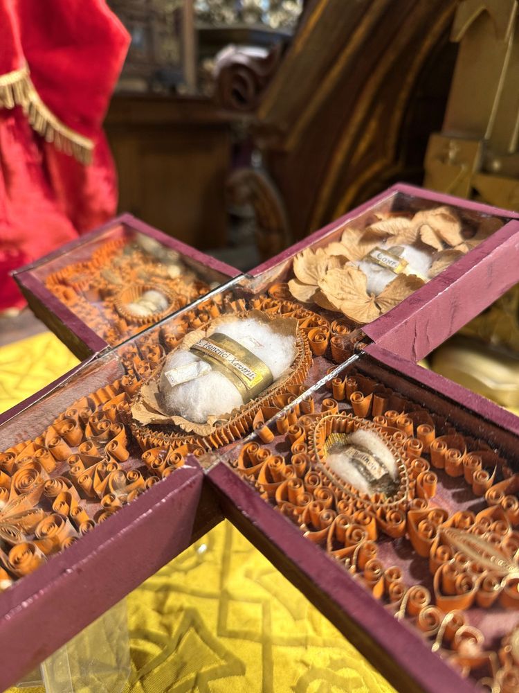 Croix Reliquaire Paperolles Au Neuf Reliques - XIXe