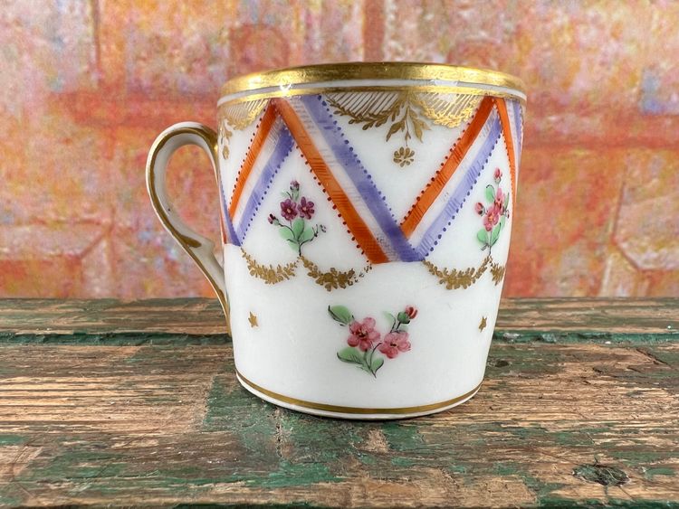 Tazza in porcellana di Meissen, disegno di un limone - Fine XVIII/inizio XIX secolo