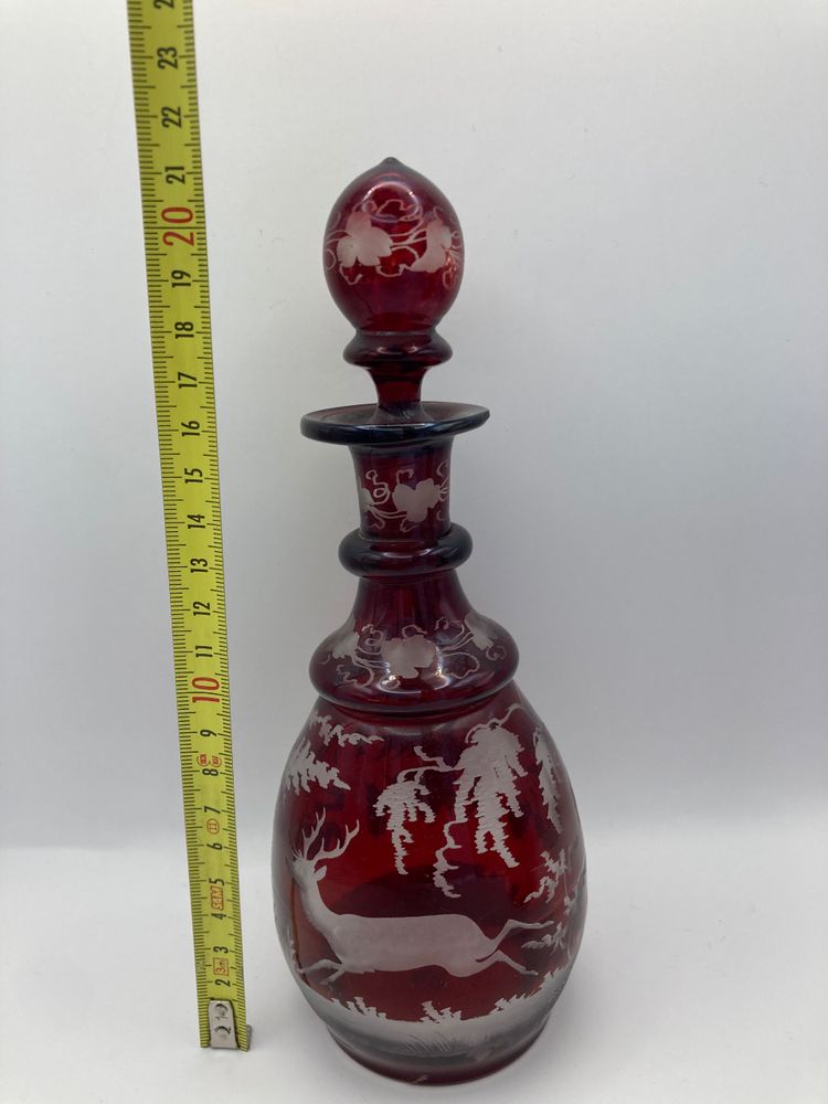3 Bohemian crystal bottles