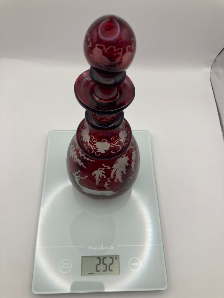 3 Bohemian crystal bottles