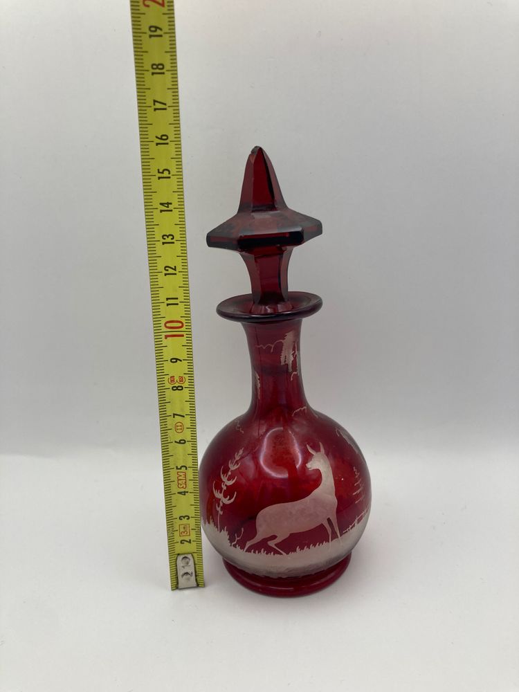 3 Bohemian crystal bottles