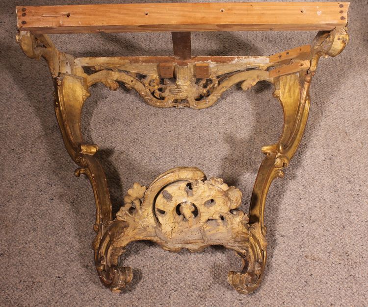 Console d'époque Louis XV En Bois Doré