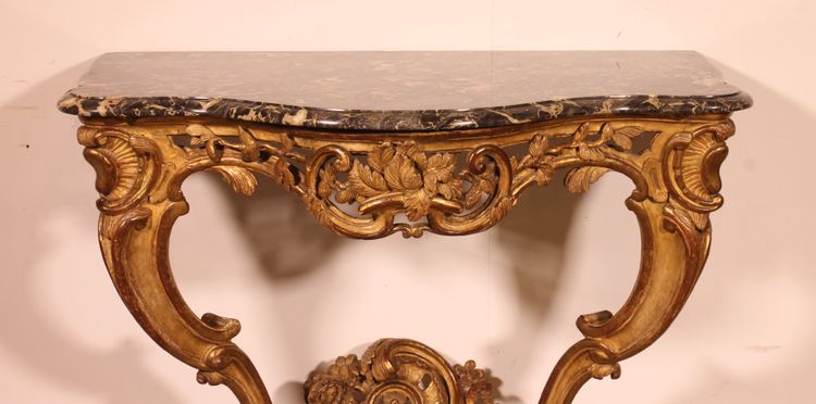 Console d'époque Louis XV En Bois Doré