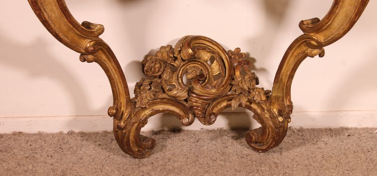 Console d'époque Louis XV En Bois Doré