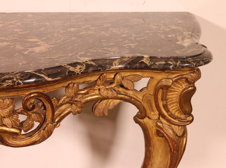 Console d'époque Louis XV En Bois Doré