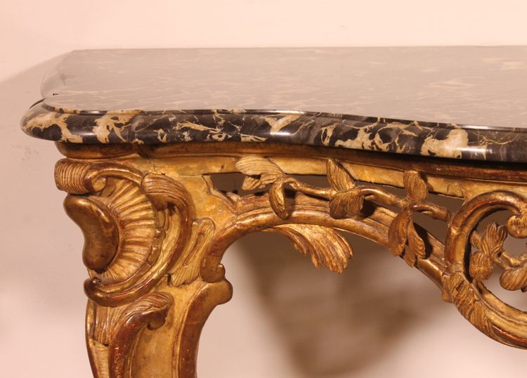 Console d'époque Louis XV En Bois Doré
