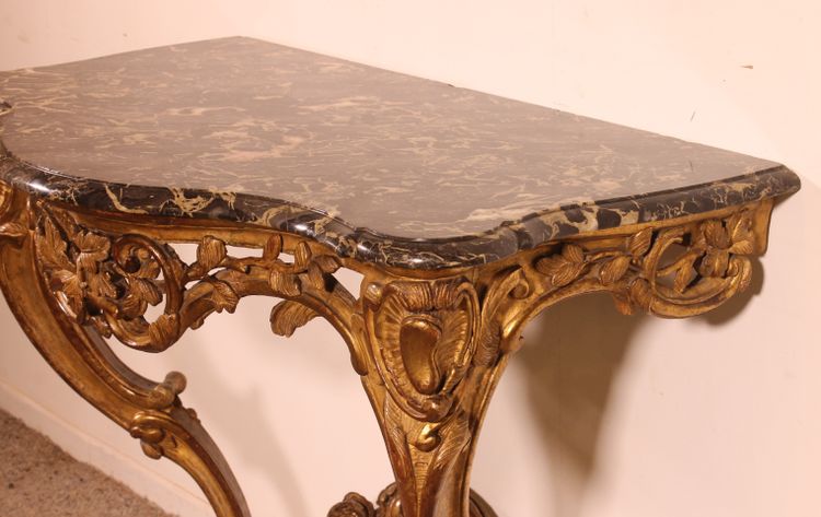 Console d'époque Louis XV En Bois Doré