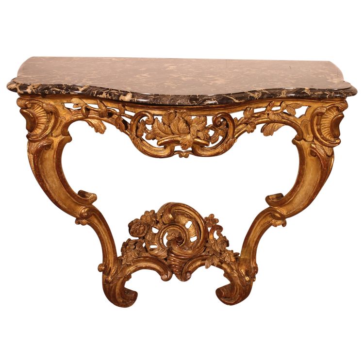 Console d'époque Louis XV En Bois Doré