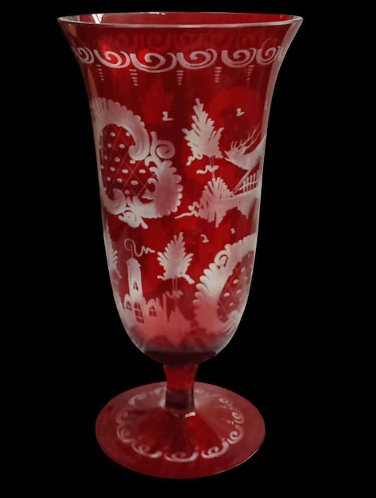 Bohemian crystal vase