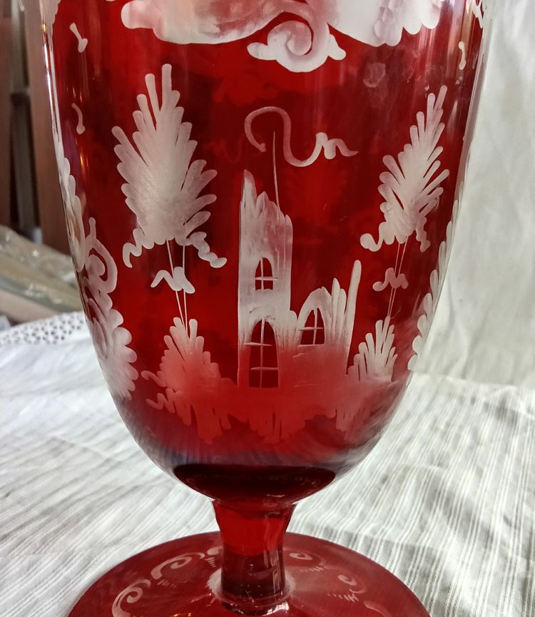 Bohemian crystal vase