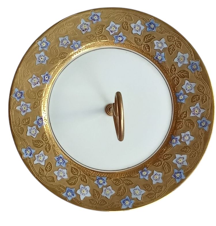 Alte Schüssel / Teller für Mignardises Porzellan Limoges Frankreich Dartigeas