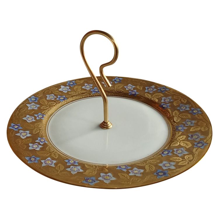 Alte Schüssel / Teller für Mignardises Porzellan Limoges Frankreich Dartigeas
