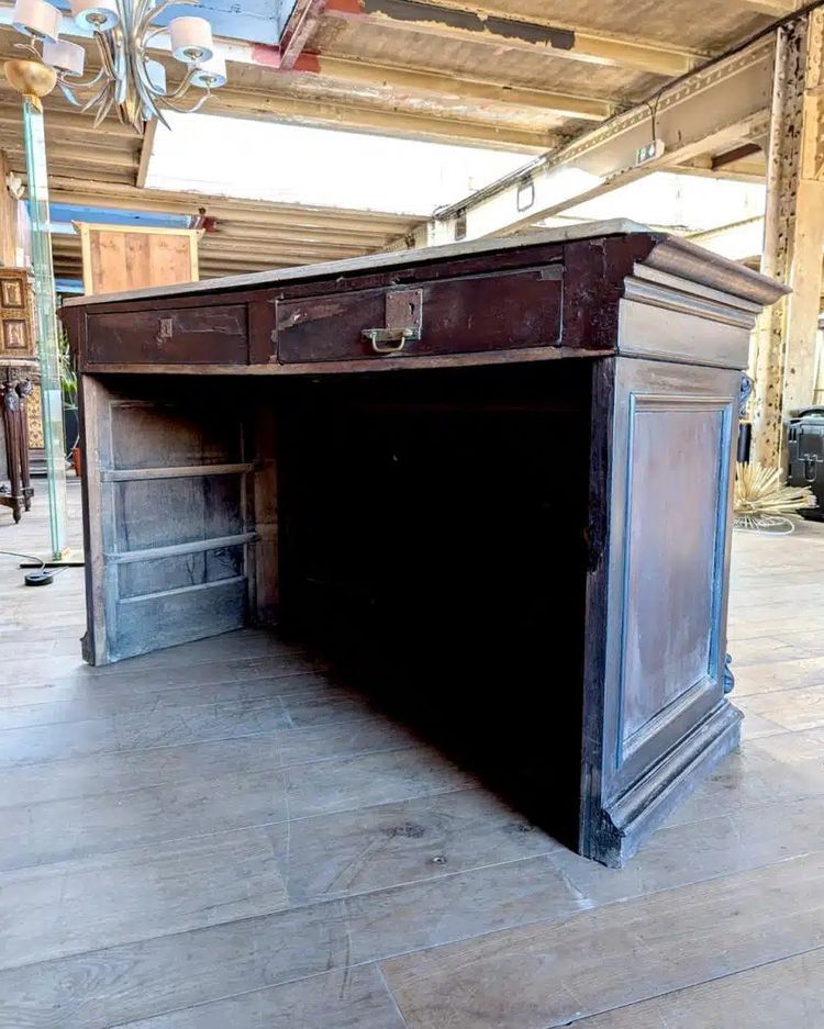 Mahogany store counter with marble top