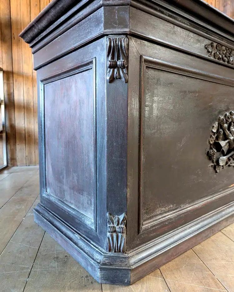 Mahogany store counter with marble top