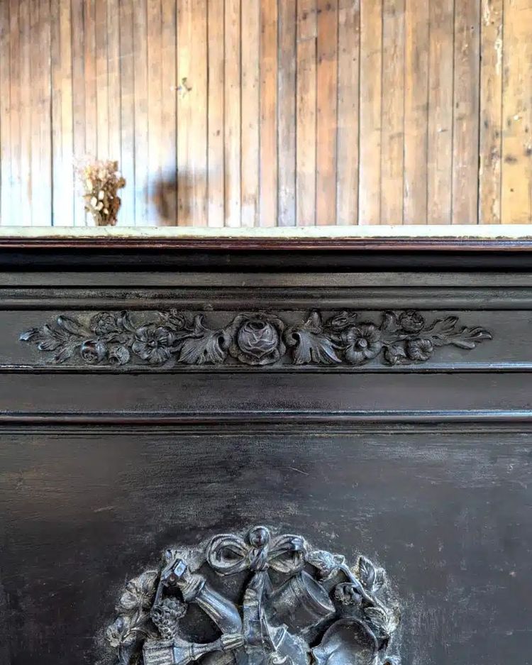 Mahogany store counter with marble top