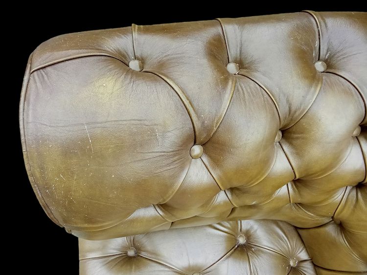 Divano Chesterfield 2 posti in pelle verde