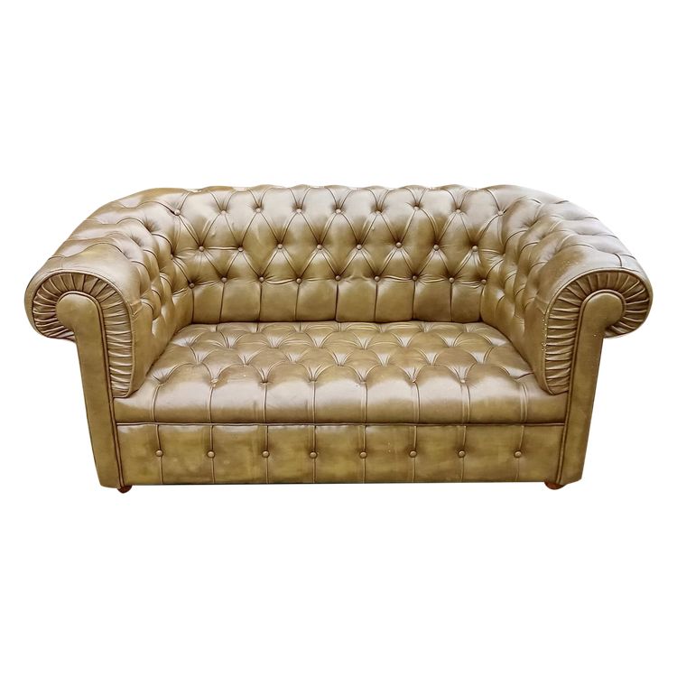 Divano Chesterfield 2 posti in pelle verde